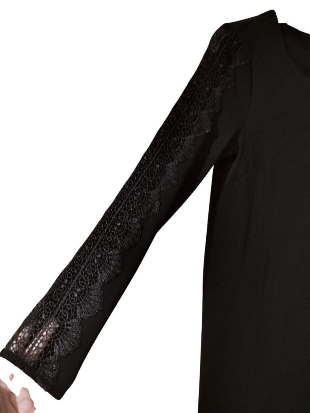 Women Black Long Floral Lace